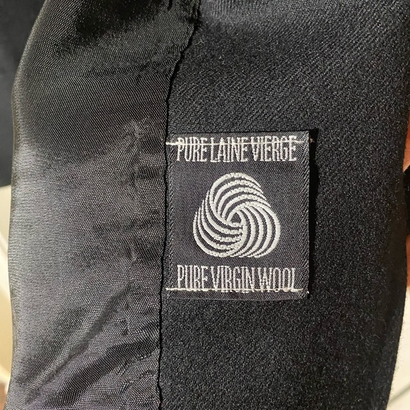 CIMONE vintage 100% black wool coat size L - Picture 6 of 9